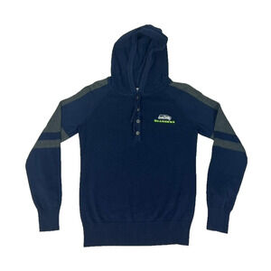 Cutter & Buck Seahawks Hoodie Sweater Knit Womens XS Blue